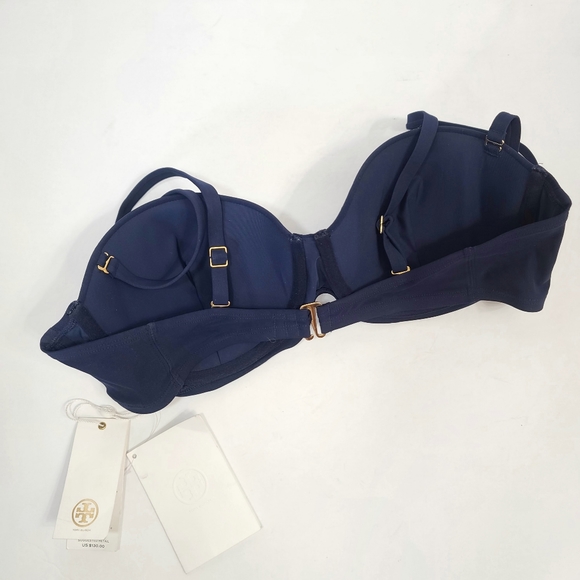 Tory Burch | Riviera Underwire Bikini Top in Navy NEW Size Large - Picture 5 of 7
